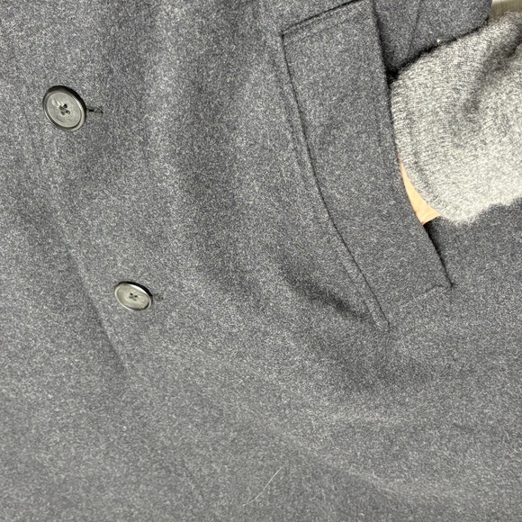 unisex over coat NAUTICA gray wool 63% S 35" long button pockets collar classic - Picture 9 of 15